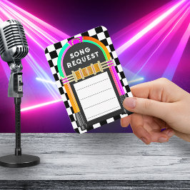 Cartão De Informações Solicitação de Música do Partido do Checkerboard R