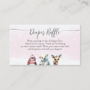 Cartão De Informações Solicitação de Raffle para Fralda de Garota Bonita