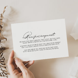 Cartão De Informações Solicitação de Receita de Casamento de Caligrafia 