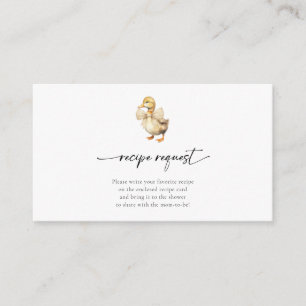 Cartão De Informações Solicitação de Receita de Chá de fraldas de Pato d