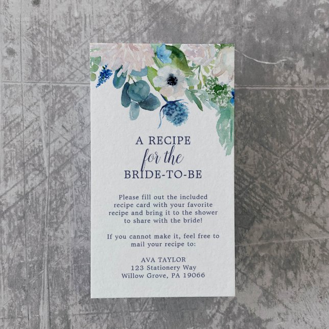 Cartão De Informações Solicitação de Receita de Flores Brancas Clássicas (Criador carregado)