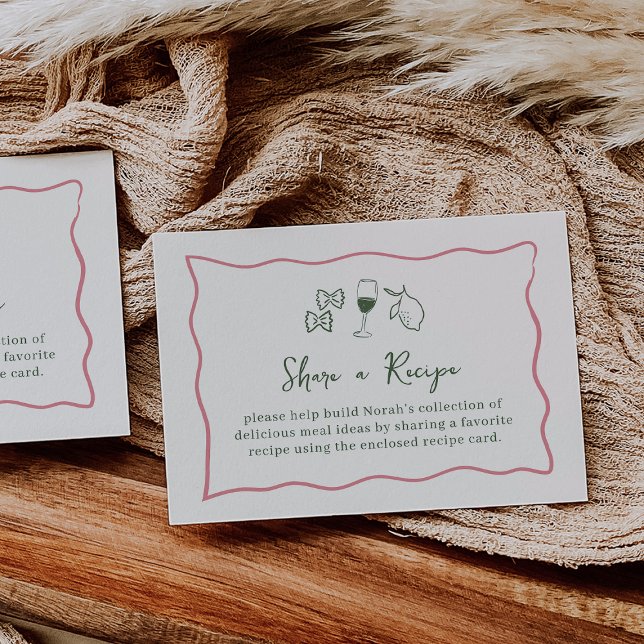 Cartão De Informações Solicitação de receita do Chá de panela Dolce Vita (Criador carregado)