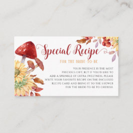 Cartão De Informações Solicitação de Receita Floral de Cogumelo do Chá d