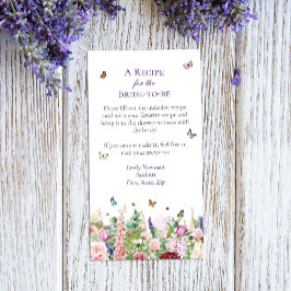 Cartão De Informações Solicitação de Receita Floral e Borboleta