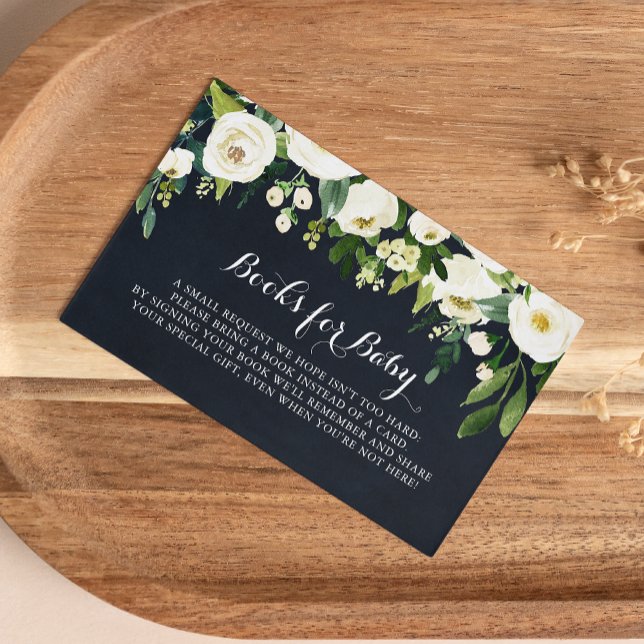 Cartão De Informações Solicitação do Livro Azul Floral Verde Azul (Criador carregado)