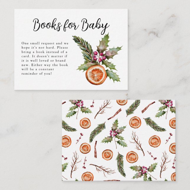 Cartão De Informações Solicitação do Livro Chá de fraldas de inverno (Frente/Verso)