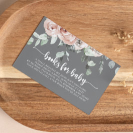 Cartão De Informações Solicitação do Livro de Chás de fraldas Rosa Rosa 