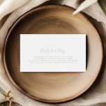 Cartão De Informações Solicitação Dourada de Livro de Chás de fraldas Mi<br><div class="desc">Essa placa de gabinete de solicitação de chá de fraldas minimalista em ouro é perfeita para um chá de fraldas moderno. O design simples e elegante apresenta a tipografia clássica e de rico em ouro.</div>