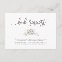 Cartão De Informações Solo Botânico Floral de Aquarela | Solicitação de 