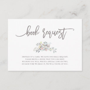 Cartão De Informações Solo Botânico Floral de Aquarela   Solicitação de 