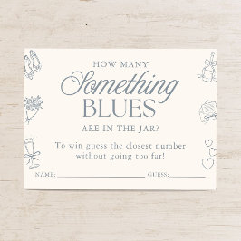 Cartão De Informações Something Blue Bridal Shower Guessing Game