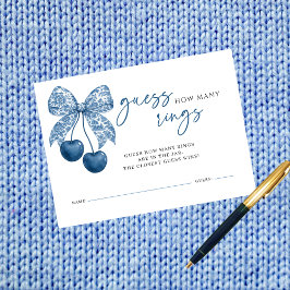 Cartão De Informações Something Blue How Many Rings Bridal Shower Game