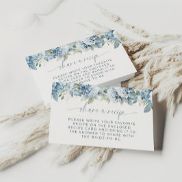 Cartão De Informações Something Blue Hydrangea Recipe Card Insert