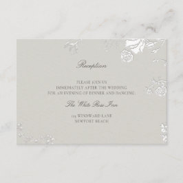 Cartão De Informações Soneto de Rosa Marfim Recepção de Casamento Formal