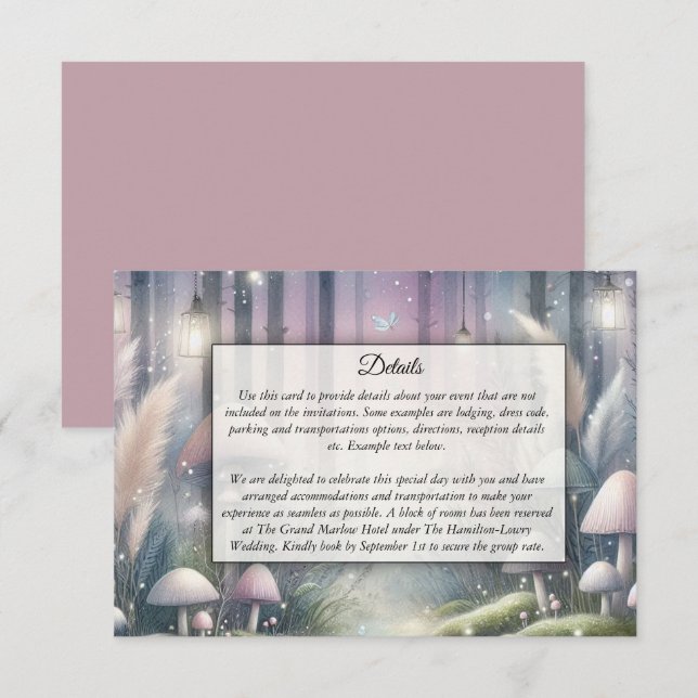 Cartão De Informações Sonhos à Luz da Lanterna Floresta Encantada (Frente/Verso)