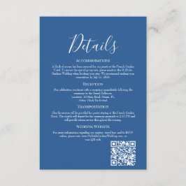 Cartão De Informações Sophisticated Azure Wedding Details Enclosure Card
