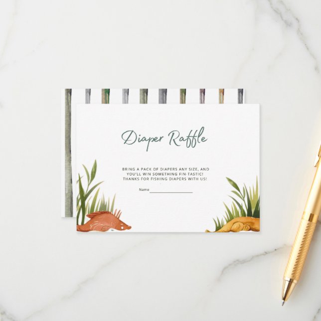 Cartão De Informações Sorteio de Fralda de Pesca Reel Excited (Frente/Verso In Situ)