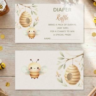 Cartão De Informações Sorteio de Fraldas Baby Bee Ele ou Ela 