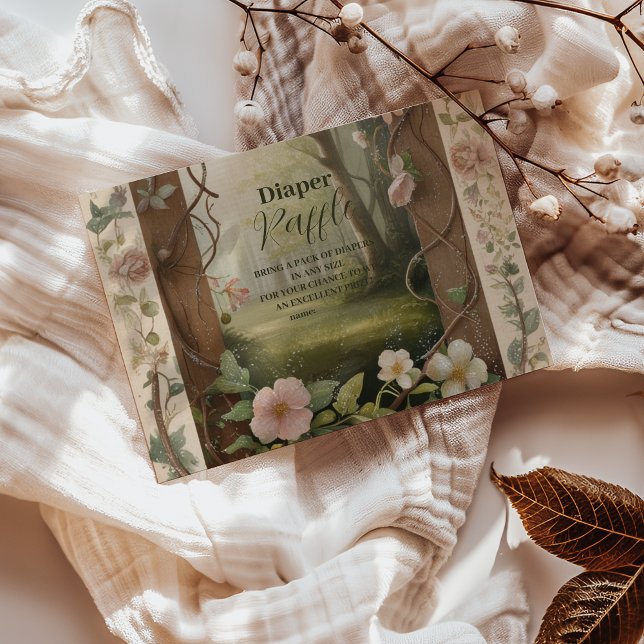 Cartão De Informações Sorteio de fraldas Boho Woodland Forest (Criador carregado)