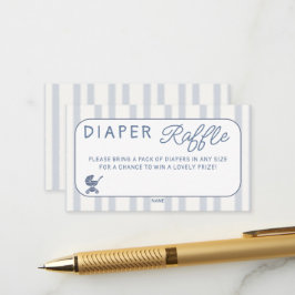 Cartão De Informações Sorteio de Fraldas Brunch de Café Azul Empoeirado 