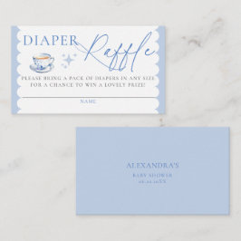 Cartão De Informações Sorteio de Fraldas Chá Script Menino Baby Shower