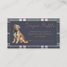 Cartão De Informações Sorteio de Fraldas com tema de Cachorro Elegante e
