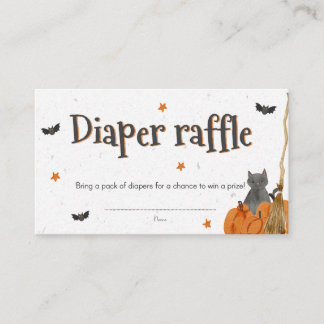 Cartão De Informações Sorteio de Fraldas com tema fofo de Halloween