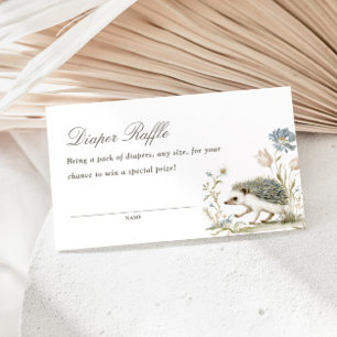 Cartão De Informações Sorteio de Fraldas Cottage Floral de Ouriço