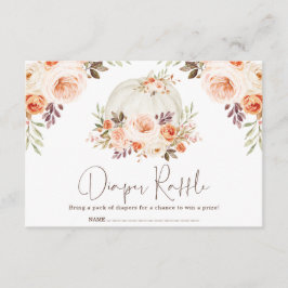 Cartão De Informações Sorteio de Fraldas de Bebê de Abóbora de Flor de O