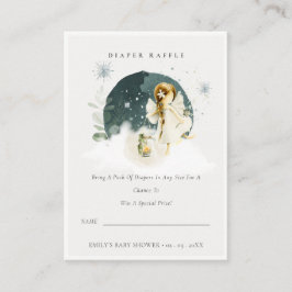 Cartão De Informações Sorteio de Fraldas de Fada Mágica Fofa - Chás de B