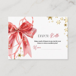 Cartão De Informações Sorteio de Fraldas de Natal Baby Shower