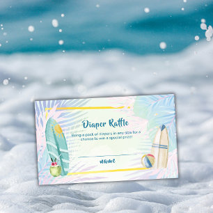 Cartão De Informações Sorteio de Fraldas de Praia de Surfboard Pastel Ch