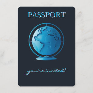 Cartão De Informações Sorteio de Fraldas de Viagem Blue Globe Passport
