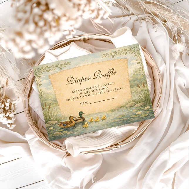 Cartão De Informações Sorteio de Fraldas do Lago dos Patinhos (Criador carregado)