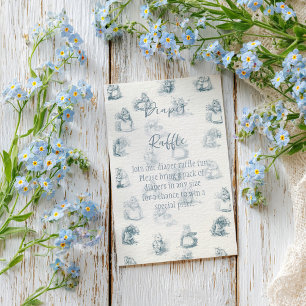 Cartão De Informações Sorteio de Fraldas do Pequeno Rato de Histórias