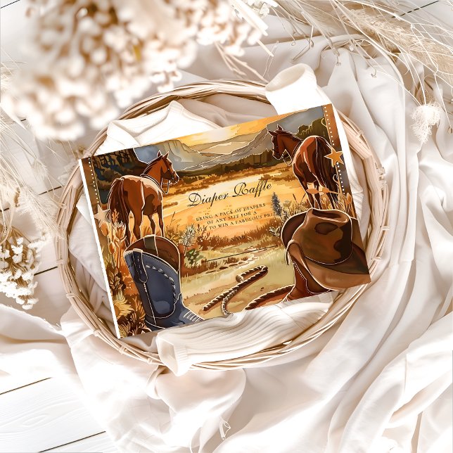 Cartão De Informações Sorteio de Fraldas do Rodeio do Deserto Rústico (Criador carregado)