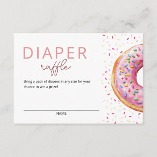 Cartão De Informações Sorteio de Fraldas Donut Rosa