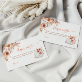 Cartão De Informações Sorteio de Fraldas Florais de Outono Little Pumpki