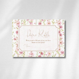 Cartão De Informações Sorteio de Fraldas Gladiolus Blush Vintage Floral