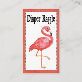 Cartão De Informações Sorteio de Fraldas Jogo de Chá de Bebê Flamingo Ro