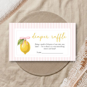 Cartão De Informações Sorteio de Fraldas Lemon Ciao Baby Shower