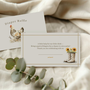 Cartão De Informações Sorteio de Fraldas Little Chick Farmhouse