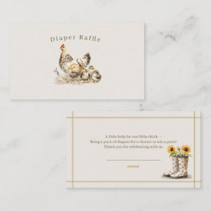 Cartão De Informações Sorteio de Fraldas Little Chick Farmhouse