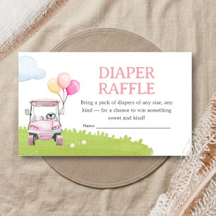 Cartão De Informações Sorteio de Fraldas Little Putter Golf Baby Shower