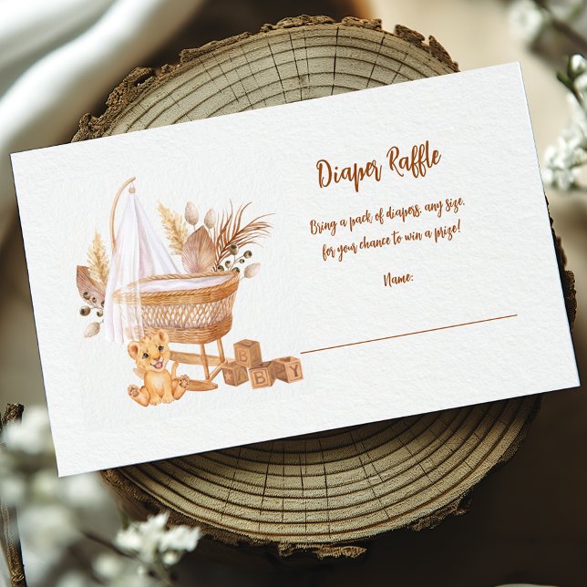 Cartão De Informações Sorteio de Fraldas para Bebê Boho Berço (Criador carregado)