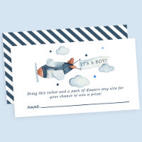 Sorteio de Fraldas para Bebê Menino Avião Antigo
