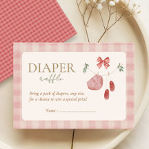 Sorteio de fraldas para chá de bebê Rosa Cultivado