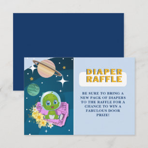 Cartão De Informações Sorteio de Fraldas para Chás de Bebê de Alien Espa