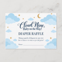 Sorteio de Fraldas para Chás de Bebê Nuvens Azuis