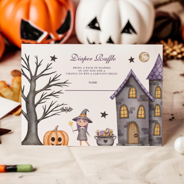Cartão De Informações Sorteio de Fraldas Temático de Halloween Caprichos (Criador carregado)